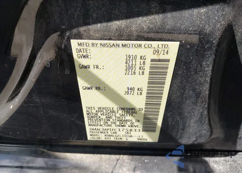 2015 Nissan Altima 2.5 S from USA, damaged, VIN 1N4AL3AP1FC175833